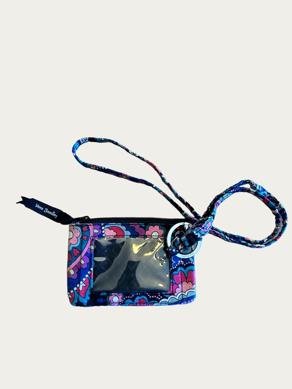 Vera Bradley Paisley Blue Floral ID Wristlet
